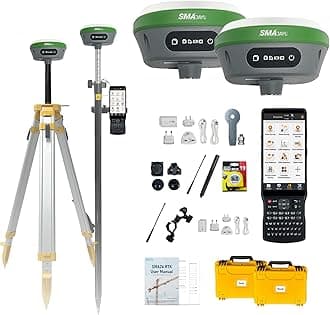 SMA26 Plus GNSS Receivers Base&Rover RTK GPS Land Survey Equipment with Permanent Survey Software, Connect with Drone/UAV, 1cm Accuracy,PPP/NTRIP/UHF Radio/BT, IP67, Ideal for Construction and Mapping