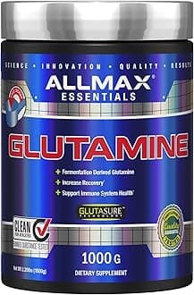 ALLMAX L Glutamine Powder 1000g, Fermented L-Glutamine Powder Pure, Unflavored Glutamine Supplement for Gut Health, Recovery & Immune Support, Vegan, Gluten Free