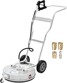 RIDGE WASHER 20’’ Surface Cleaner Dual Handle, Stainless Steel Pressure Washer Surface Cleaner, Power Washer Surface Cleaner with Bigger Stable Wheels for Cleaning Driveways, Sidewalks, Patios