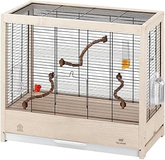 Giulietta 4 Bird Wooden Cage, 57 x 30 x 50 cm, Black