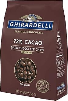 Ghirardelli Chocolate Company 72% Cacao Dark Chocolate Chips, 5lb. Bag (Pack ...