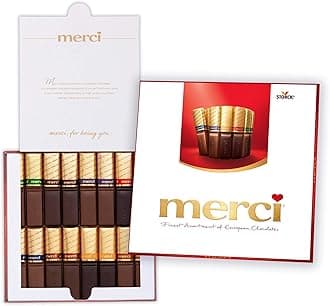 MERCI Finest Assortment of Eight European Chocolates, 7 Ounce Box | Chocolate Gift Box for Holiday Gifts, Teacher Gifts, Gifts for Mom, Gifts for Dad, Thank You Gifts or Personalized Gifts - PACK OF 3
