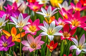 Rainflower Bulbs for Growing - Mixed Colors - Zephyranthes Mix (20 Bulbs)