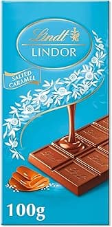 Lindor Milk Chocolate Salted Caramel Bar, 100g