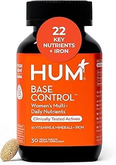 Base Control - One Daily Women's Multivitamin & Minerals Supplement with B Complex, Vitamin C, 22 Micro-Nutrients + Iron & Biotin - Supports Overall Health - Non-GMO & Gluten-Free (30 Tablets)