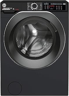 Hoover H-WASH&DRY 500 Freestanding Washer Dryer, 9 Kg Wash + 6 Kg Dry, 1400 RPM, Combined Cycle Class D, Wi-Fi & Bluetooth, Auto Care & Hygiene Cycle, Black, 60x58x85 cm - HD 496AMBCB/1-80