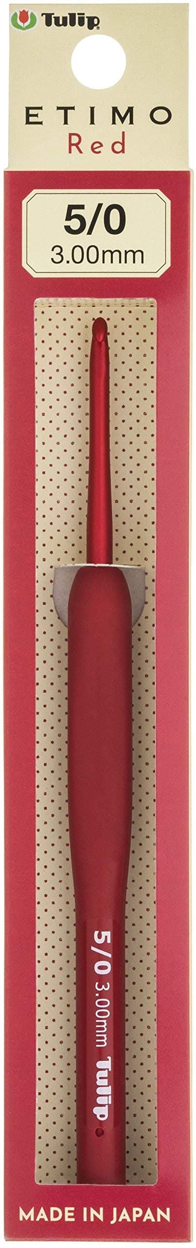Tulip Needle Company Crochet Hook Size 5, Thermoplastic Elastomers, Red, 3 mm