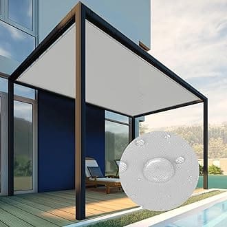 Patio Paradise 11' x 32' Waterproof Sun Shade Sail Rectangle Shade Cloth with Grommets, 260 GSM Patio Canopy Awning 95% UV Block for Backyard Deck Pergola Replacement Cover, Light Gray, Customized