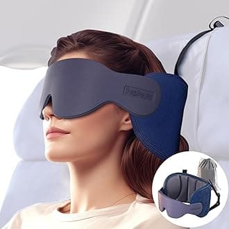 Travel Pillow, Airplane head strap with Sleep Eye Mask, Airplanes Essentials for Long Flight, Car Road Trip, 360° Support Headrest, Dark Grey