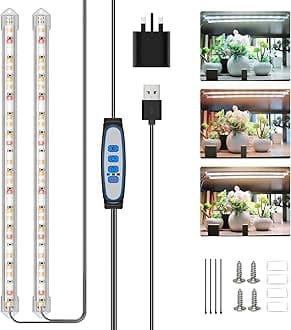 Kullsinss Grow Lights for Indoor Plants, 6000K/3000K/660nm Full Spectrum LED Plant Grow Light Strips with 10 Dimmable Levels, 3/9/12H Timer, 120 LEDs Sunlike Grow Lamp for Hydroponics Succulent