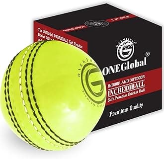ONEGlobal Incrediball Soft Practice Cricket Ball | Outdoor & Indoor Rubber Cricket Ball With Core & Stitched Seam | For Practice, Honing Skills & Family Fun