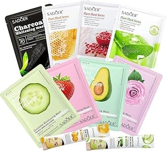Face Mask Skincare Set, 10PCS Collagen Facial Sheet Mask Variety Pack, Hydrating Moisturizing Firming Face Masks for All Skin Types, Clean Beauty Gifts for Women Men, Daily Skincare Essentials
