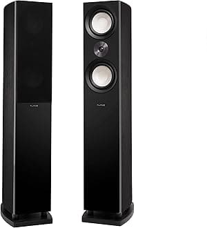 Reference High Performance 3-Way Floorstanding Loudspeakers with Down-Firing 8" Subwoofers for 2-Channel Stereo Listening or Home Theater System - Black Ash/Pair (XL8F)