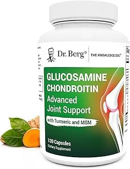 Dr. Berg Glucosamine Chondroitin MSM Turmeric & Boswellia - Advanced Joint Support Supplement with 1500 mg Glucosamine Sulfate - Includes 120 Capsules