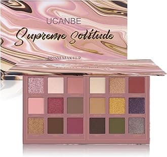 UCANBE Matte Eyeshadow Palette Pro 18 Colors Pigmented Shimmer Glitter Eye Shadow Palette, Blendable Long Lasting Waterproof Rosy Makeup Cosmetics Halloween Valentine Gift Makeup Kit (04# Solitude)