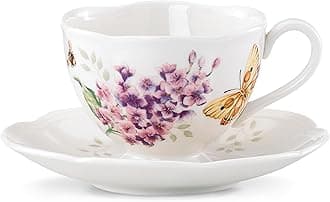 LenoxButterfly Meadow Orange Sulphur 8-Ounce Cup and Saucer Set