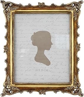 Sunlit Vintage Picture Frame 8x10 Inch, Luxury Antique Photo Frames with Glass Front, Photo Display, Tabletop Wall Hanging, Gift Ideas, Bronze Gold