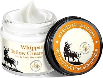 Beef Tallow for Skin, Beef Tallow, Organic Grass Fed Beef Tallow - Tallow and Honey Balm- Deeply Moisturizing, All-Natural Handmade Lotion Whipped Beef Tallow Face Moisturizer