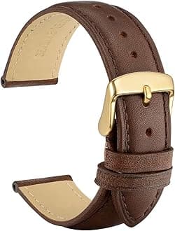 Vintage Leather Watch Strap with Gold Buckle, Replacement Band for Men and Women, 14mm 15mm 16mm 17mm 18mm 19mm 20mm 21mm 22mm 23mm 24mm