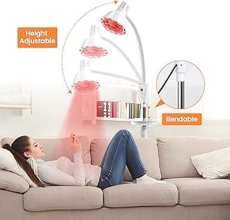 Infrared Light Therapy,275W Infrared Heat Lamp, Red Light Therapy Heat Lamp for Relieve Joint Pain and Muscle Aches Body, Standing Red Light Heat Lamp, Light Therapy Device at Home