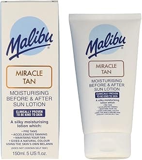 Malibu Miracle Tan Lotion Before and After Sun Moisturising Lotion with Aloe Vera, Vitamin E and Citrus Flavonoids Hydrating Tan Enhancing Skin Care, 150ml