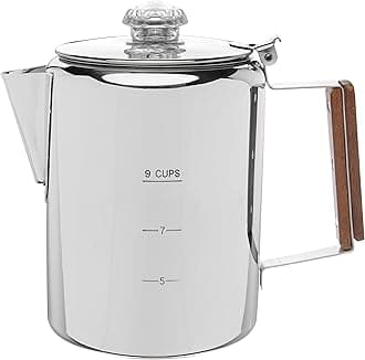 Bozeman Percolator Coffee Pot — NO Aluminum or Plastic [9 cup]