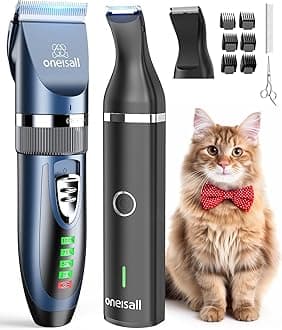 Cat Clippers and Paw Trimmer 3 in 1 Cat Grooming Kit,Cat Clippers for Matted Hair,Cordless Kitty Shaver for Matted Long Hair,2 Speed Pet Clippers