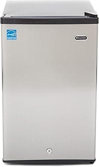 Whynter Upright Freezer with Lock, 3 Cu. Ft. Small Freezer Mini Freezer for Bedrooms, Dorms, Garages, Offices CUF-301SS, Stainless Steel, Energy Star