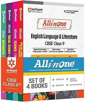 All In One Class 9th Science, Mathematics, Social Science, English for CBSE Exam 2025 (Set of 4 Books)