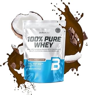 BioTechUSA 100% Pure Whey | Protein Powder with BCAA and Glutamine | Gluten-Free, Palm Oil Free | 21g Protein per Serving, 454 g, Coconut-Chocolate