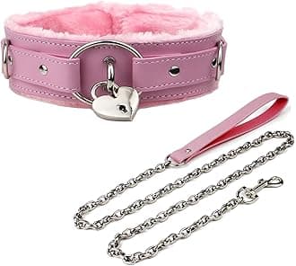 IUEWUFLeather choker Collar with Lock Adjustable Size for women
