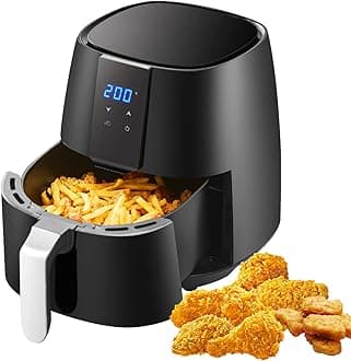 LEMROE 5-in-1 Air Fryer 3.8L Air Fryers with LED Digital, 60-Minute Timer, Detachable Basket, 360° Circulating Hot Air Healthy Cooker for Home Use 1450W (3.8L)