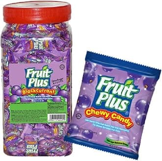 Fruit Plus Chewy Candies JAR 1kg (Blackcurrant)