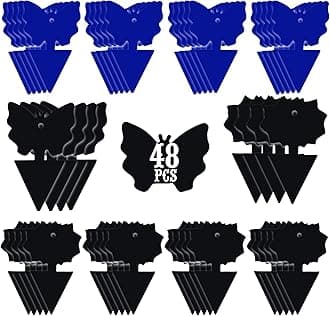 USKICH Sticky Traps Gnat Killer Fruit Fly Traps Non-Toxic and Odorless Fungus Gnat Traps Insect Traps Black Sticky Trap for Indoor and Outdoor Plants（48Pcs Black）