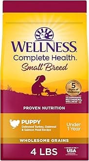 Complete Health Small Breed Dry Dog Food with Grains, Natural Ingredients, Made in USA with Real Turkey, For Dogs Up to 25 lbs. (Puppy, Turkey, Salmon & Oatmeal, 4-Pound Bag)