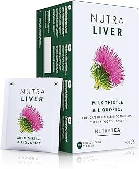 Nutra Tea NUTRALIVER - Liver Support Tea - Liver Detox Tea - Providing A Liver Cleanse, Detox And Repair - 40 Individual Wrapped Bags - Herbal Infusion (2 Pack)