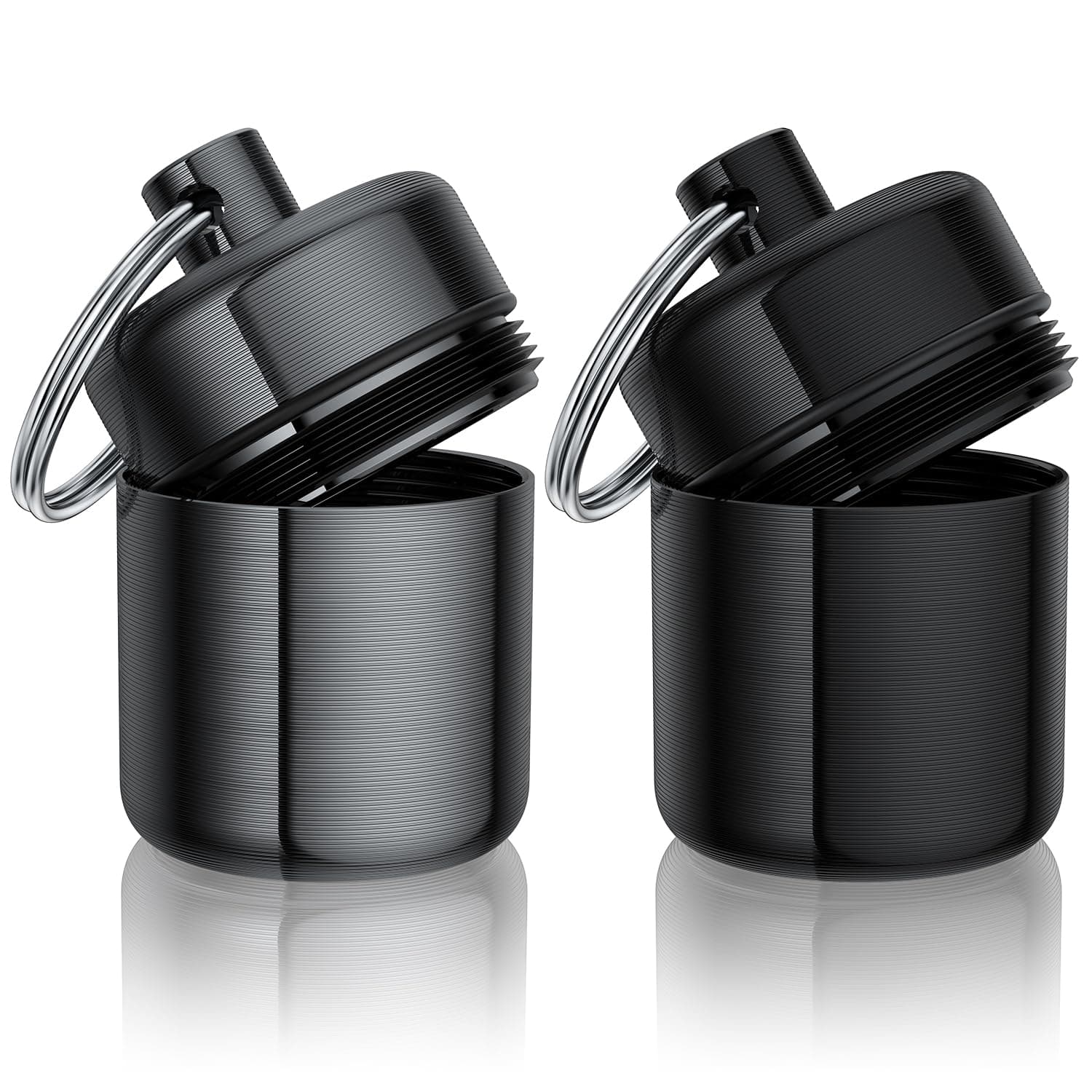 Ear Plug Carrying Case Keychain(2 Pack), Small Waterproof Metal Earplug Case Ear Plug Holder Container Great for Earplugs, Pills Case Pill Box and Jewelry Holder