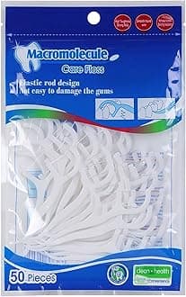 3 in 1 Tooth Cleaning Dental Floss Toothpicks Plastic Set for Clean Teeth Fresh Breath and Healthy Gums, 50 Piece Set (White) (1)