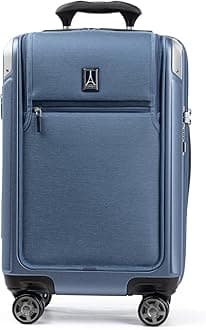- Platinum Elite Hardside Expandable Carry on Luggage, 8 Wheel Spinner, TSA Lock, Hard Shell Polycarbonate Suitcase, Dark Sky Blue, Carry on Laptop Pocket 21-Inch