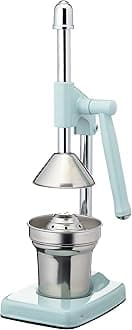 KitchenCraft Living Nostalgia - Manual Citrus Squeezer with Aluminium and Stainless Steel Lever Collection - Vintage Blue