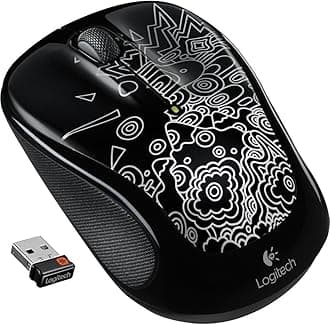 Logitech Wireless Mouse M325 with Designed-for-Web Scrolling - Black Topography