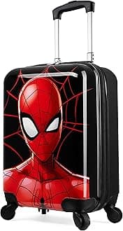 Marvel Spiderman Luggage Carry On Suitcase with Wheels Handle Kids Travel Bag 19" Vacation Essentials