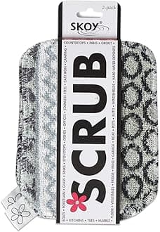 Skoy Enterprises Scrub, Non-Scratching, Reusable Scrub for Kitchen and Household Use, Environmentally Friendly, Dishwasher Safe, 2-Pack – Monochromatic Colors