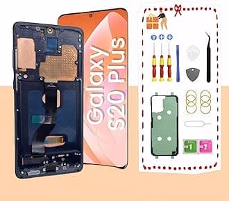 OLED for Samsung Galaxy S20 Plus 5G LCD Display Screen Replacement for Samsung S20+ Touch Digitizer Screen Assembly with Frame 6.7" G986U G985 Black with fingerprint