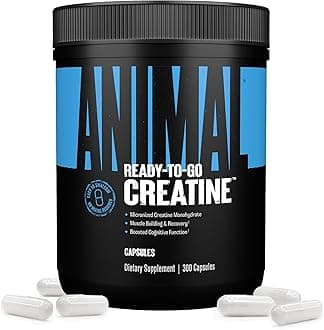 ANIMAL Creatine Capsules – Creatine Monohydrate Supplement for Muscle Strength, Endurance & Recovery – Energy for Training & Everyday Life – 300 Capsules
