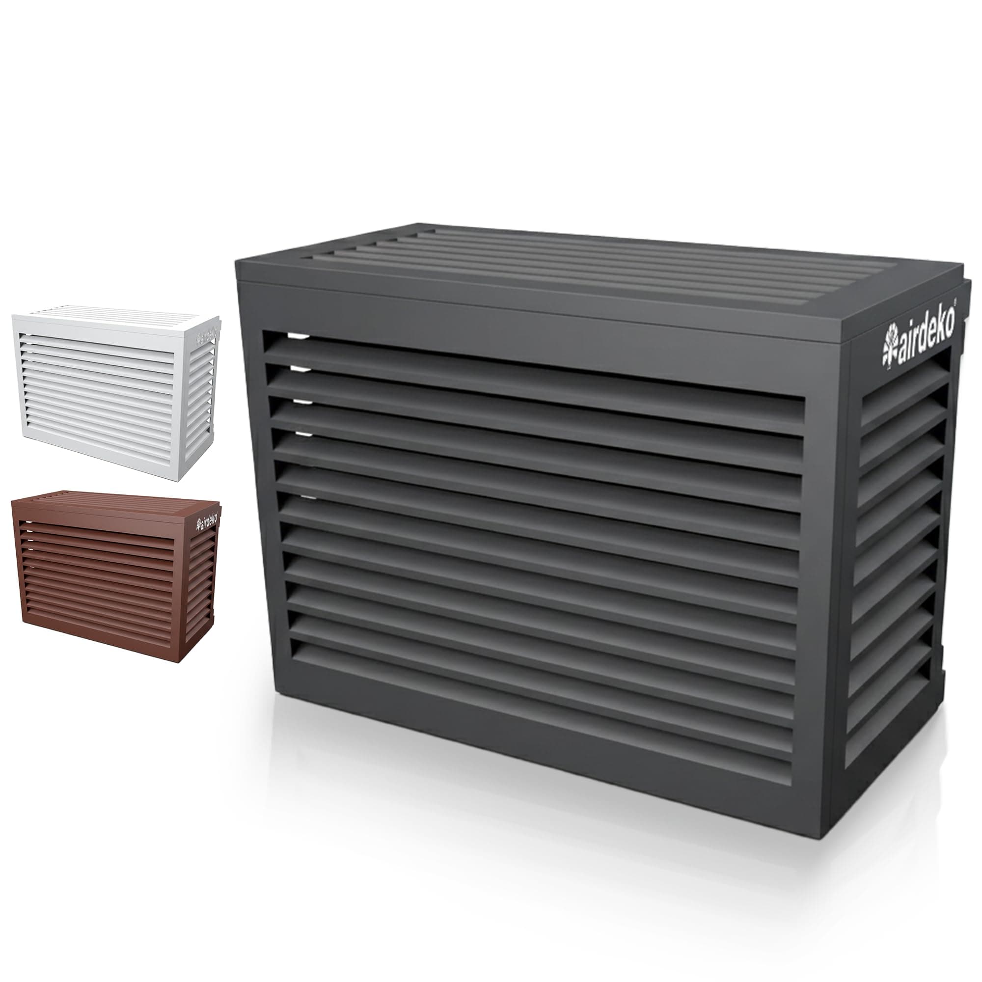 Airdeko Premium Mini Split AC Air Conditioner Cover for Outside Units - Decorative Metal Mini Split Condenser Cover - Rustproof, All-Season Outdoor Protection with Sleek Design - Secure & Durable (S)