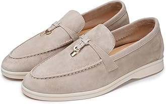 Slip-On Penny Loafers for Women, Suede Upper with Genuine Leather Lining Comfort Casual Dressy Walking Shoes