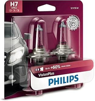 Philips H7 Visionplus Upgrade Headlight Bulb With Up To 60% More Vision, 2 Pack