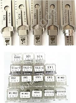 Professional Locksmith Tools SS001 SS002 SS002R SC1 SC4 KW1 KW5 R52 TE2 SC20 M1 AM5 for Door Civil Lock Hand Tool (Color : SC4)