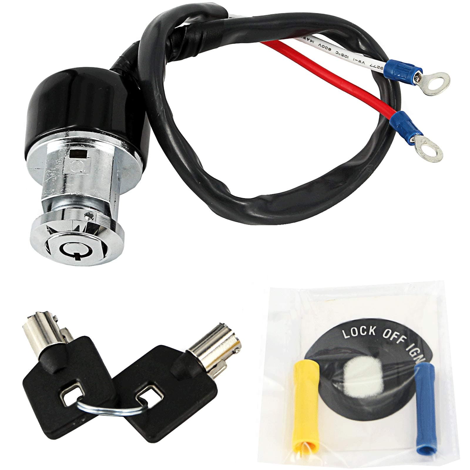 Chern Yueh 2 Wire Position Ignition Switch Round Key for 91-05 Harley-Davidson Dyna 71428-90A (Chrome)